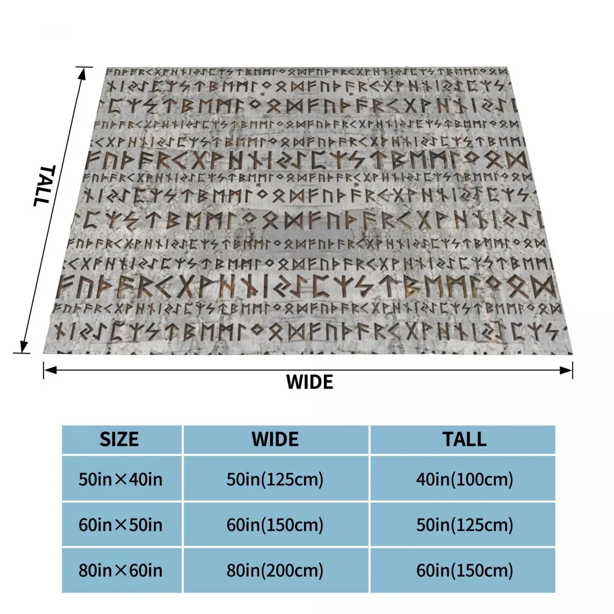 Elder Futhark Pattern Blanket Flannel Summer Viking Runes Multifunction Ultra-Soft Throw Blanket for Bed Car Rug Piece