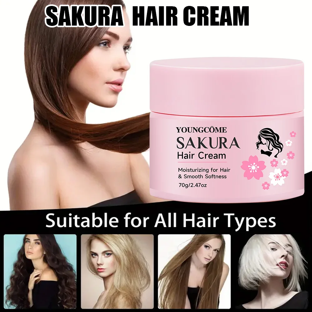 

Крем для волос SAKURA с кератином и аргановым маслом — интенсивный восстановление сухих/ поврежденных волос, контроль вьющихся волос, увлажнение и защита от ультрафиолета 72 часа