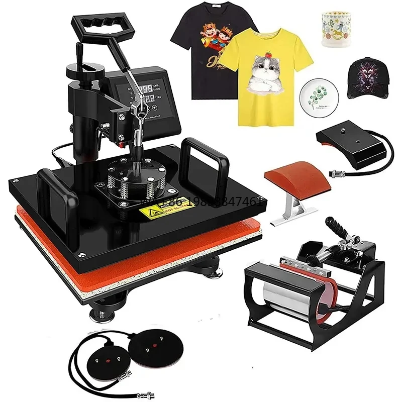 

Combo 5 in 1 Multi-function Sublimation Heat Press Machine Digital Heat Press Machine for Mug t Shirt Hats