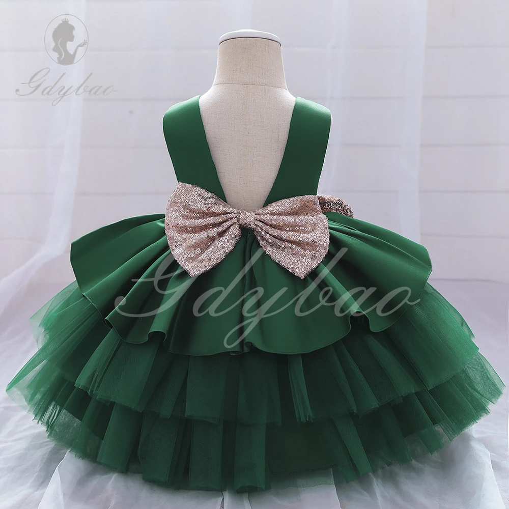 Bebê princesa vestido para meninas, Pageant roupas, aniversário infantil, batismo, vestido de festa, bebê recém-nascido, traje de casamento