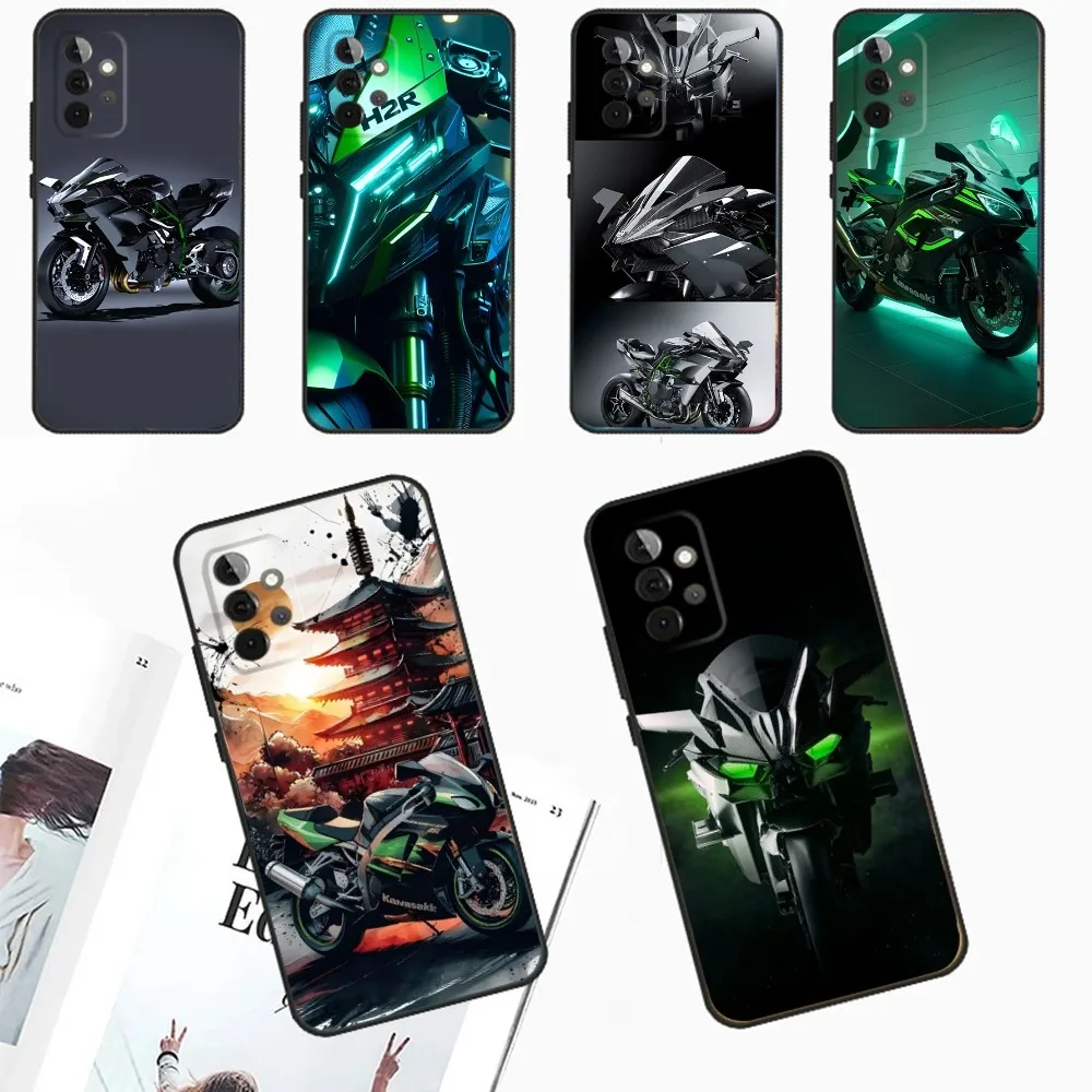 Cool Motorcycle H2R Phone Case For Samsung Galaxy A13,A21s,A22,A31,A32,A52,A53,A71,A80,A91 K-Kawasakies-S Soft Black Phone Cover