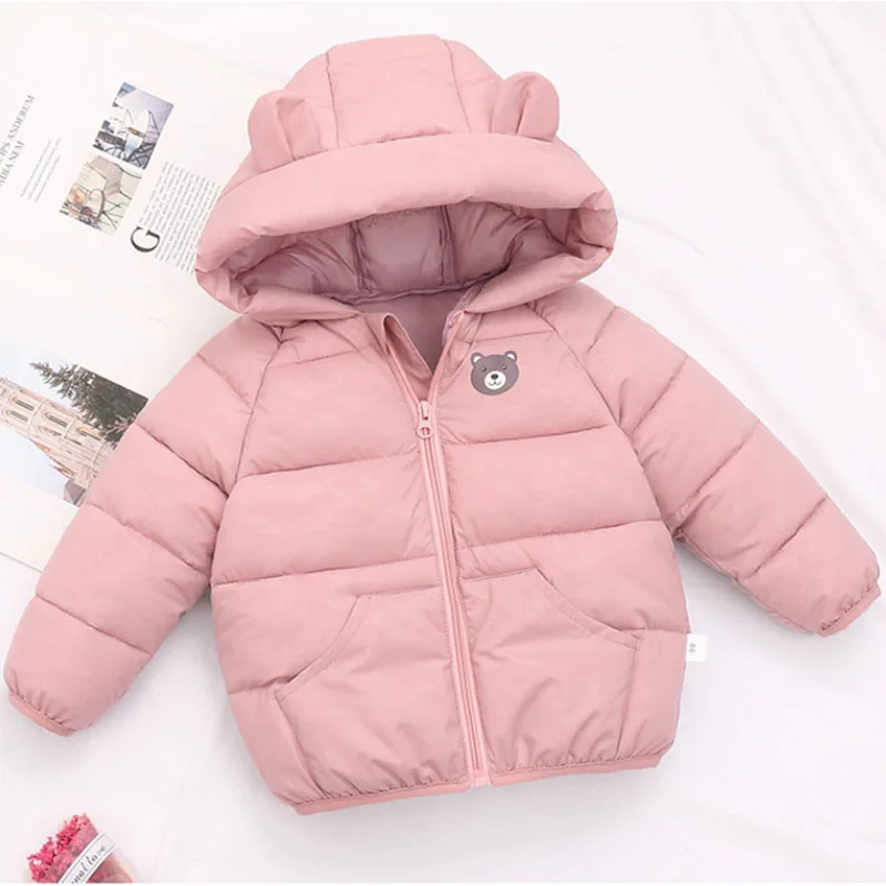 Melhor versátil jaqueta de inverno meninos e meninas doce impressão dos desenhos animados com capuz casaco quente 0-7 anos de idade bebe moda roupas