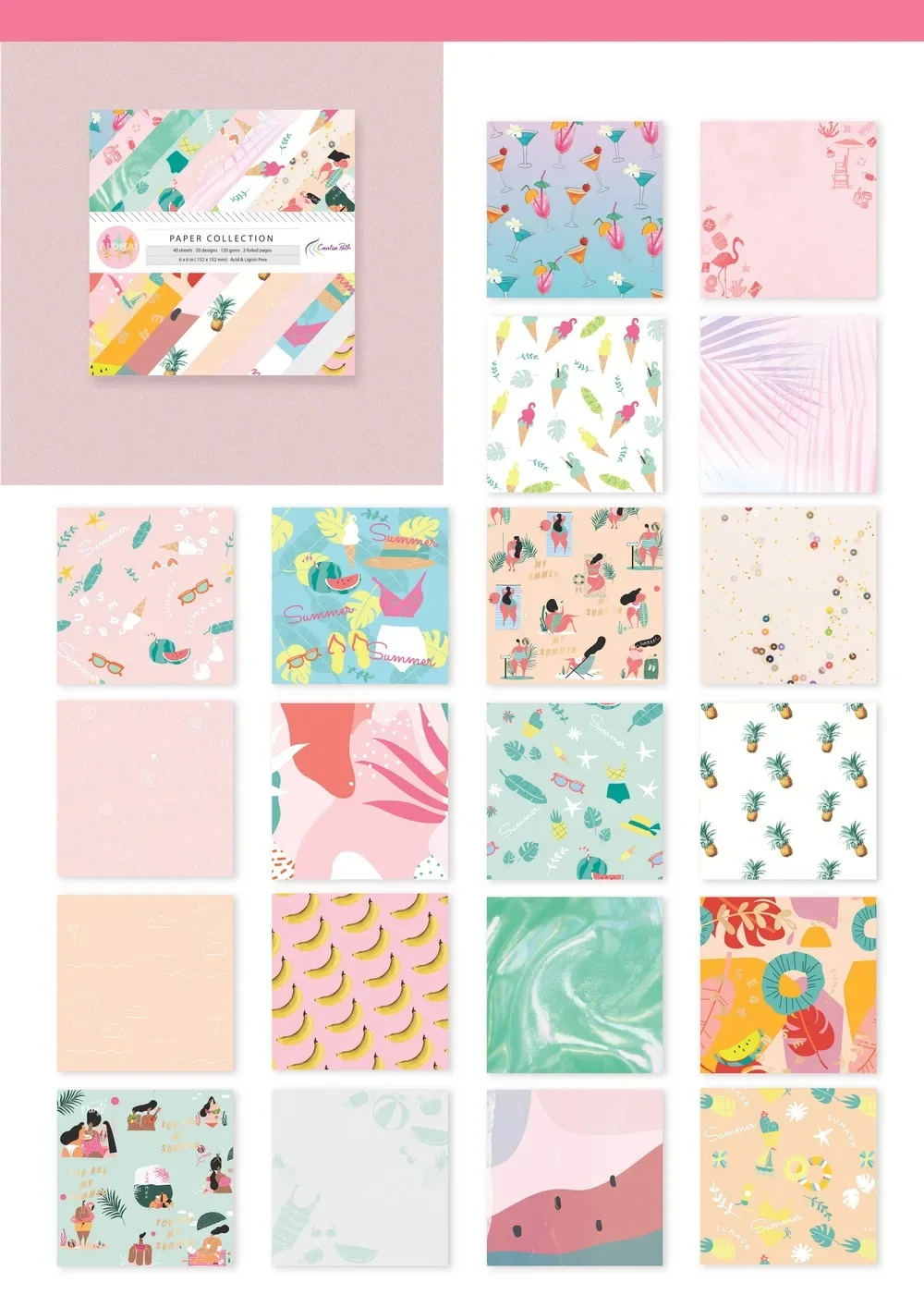 Creative Path 6x6 Zoll Journaling-Hintergrundpapierbögen Quadratisches Origami-Papier 15x15cm Blumenmuster Scrapbook Dekoratives Papier – Detail 36