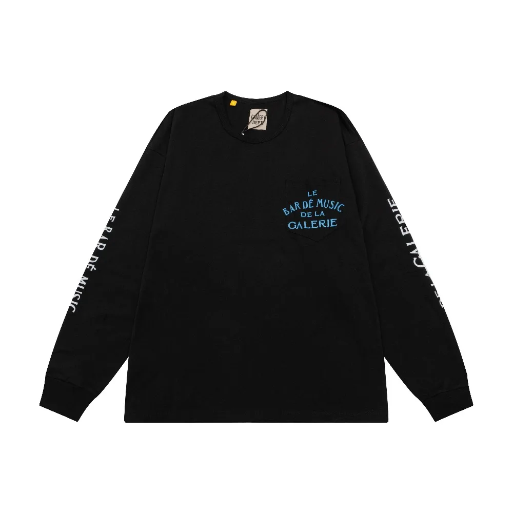 Gallery Dept Letter Print Loose Cotton Long Sleeve T-Shirt