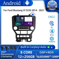 Reproductor Multimedia para coche Ford Mustang VI S550, pantalla QLED con Android 14, DSP, vídeo, Carplay, Radio Estéreo, navegación GPS, 2014 - 2021