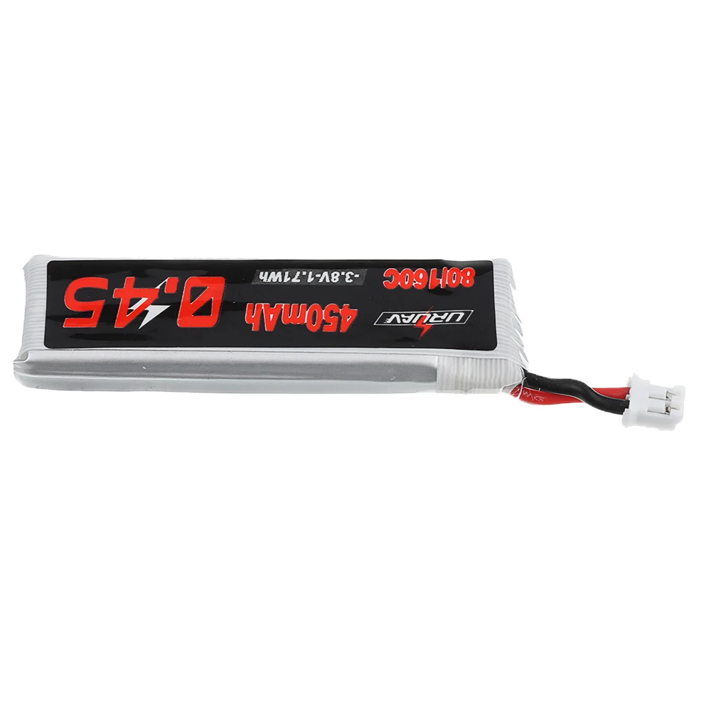 URUAV 3.8V 450mAh 80C/160C 1S Lipo Battery PH2.0 Plug EMAX Tinyhawk II 75mm Tiny7 Happymodel Snapper Backup Battery