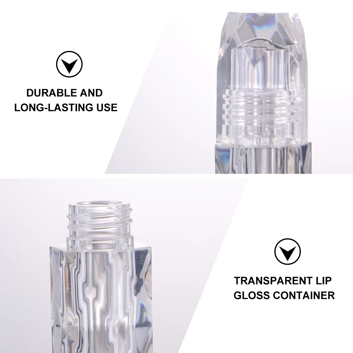 5Pcs Mini Lip Gloss Bottle Set Lightweight Plastic Empty Refillable Containers for Travel Daily Use Lipstick Tubes