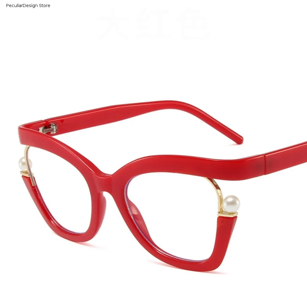 Cat Eye Rainbow Women Sunglasses Gradient Candy Color Luxury Cat Eye Optical Glasses Frame Trendy Pearl Summer Glasses Travel