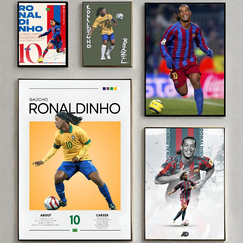 1PC Ronaldinho Sport Football Star Poster Poster Paper Print Home Living Room Bedroom Entrance Bar Cafe Art Painting Decoration