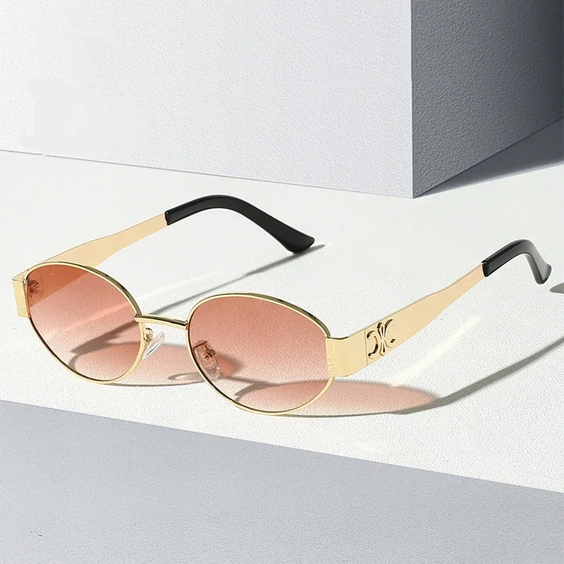 

Designer Oval Frame Sunglasses - Customizable Metal Acetate Sunglasses, Fashion Retro Gift for Friends & Family​