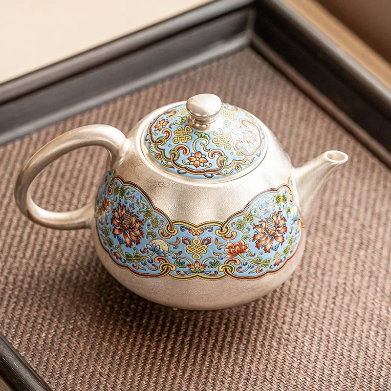 

Silver Plating Chinese Porcelain Birds Kettle Teapot Tea Ceremony Set Milk Oolong Tea Tie Guan Yin Teaware Type