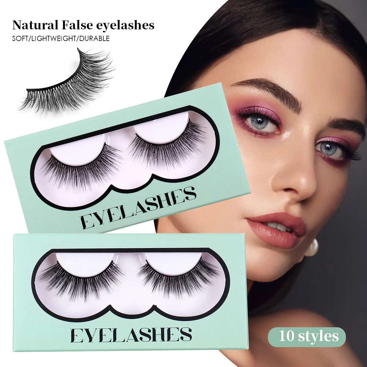 Reusable False Eyelashes Extension, Natural Soft Cross Makeup Eyelash, Daily Dating, DIY Fake Lashes, 1 Pairs