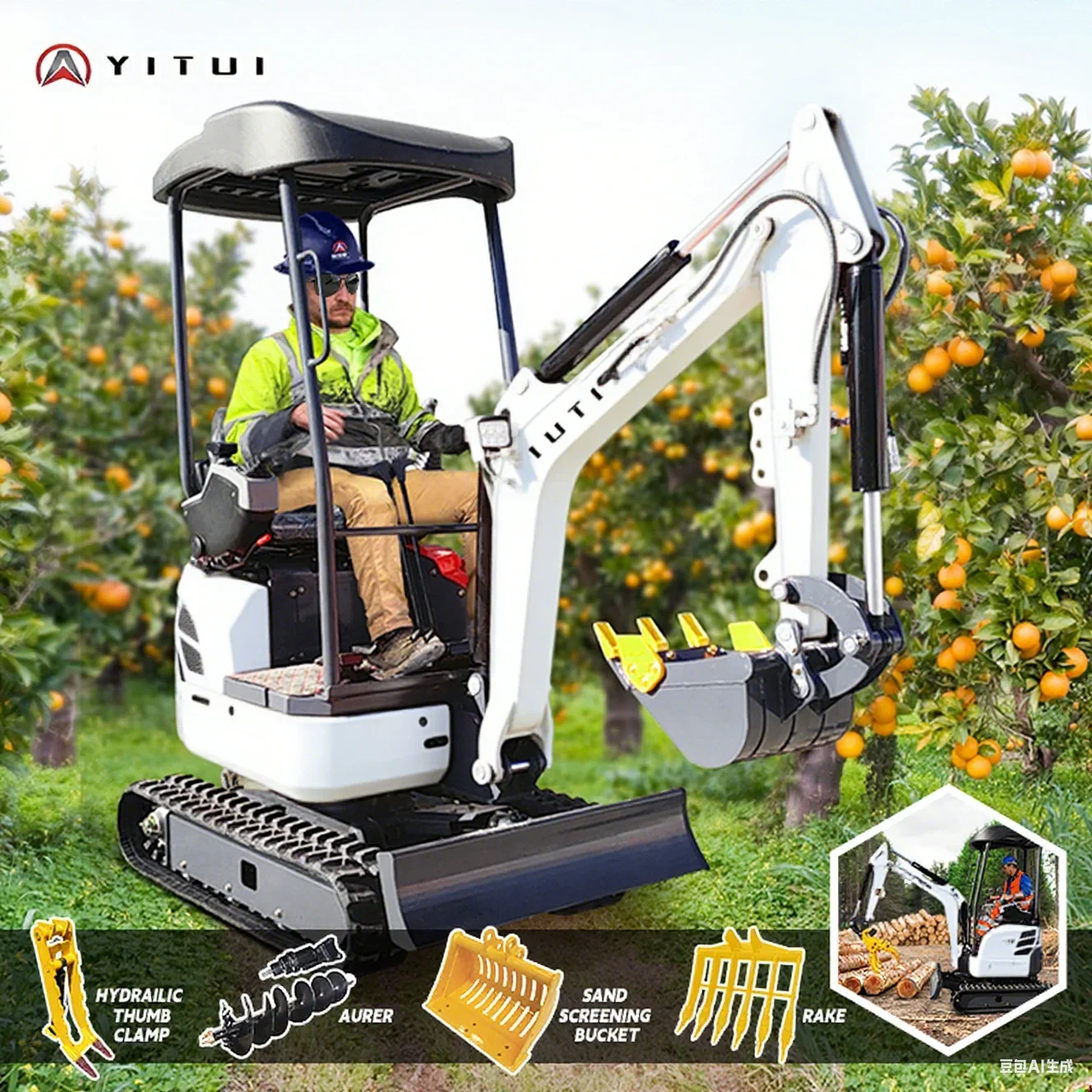 Prezzo speciale di fabbrica cinese personalizzato Mini escavatore cingolato da 1,5 tonnellate Ce Epa Euro 5 Kubota Motore Mini escavatore cingolato personalizzato