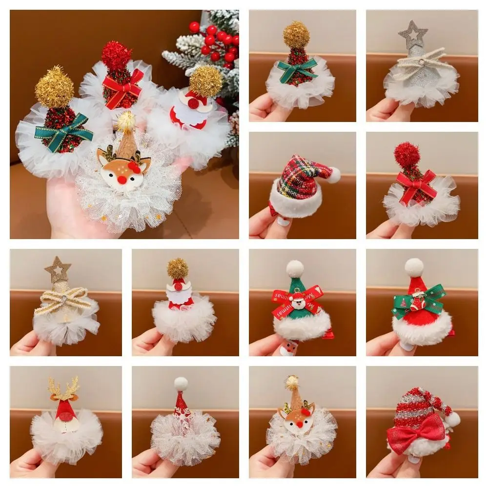 Buon Natale Decor Forcina natalizia con paillettes Bowknot Bambini Corna di cervo Fermaglio per capelli Regali per bambini Accessori per capelli coreani