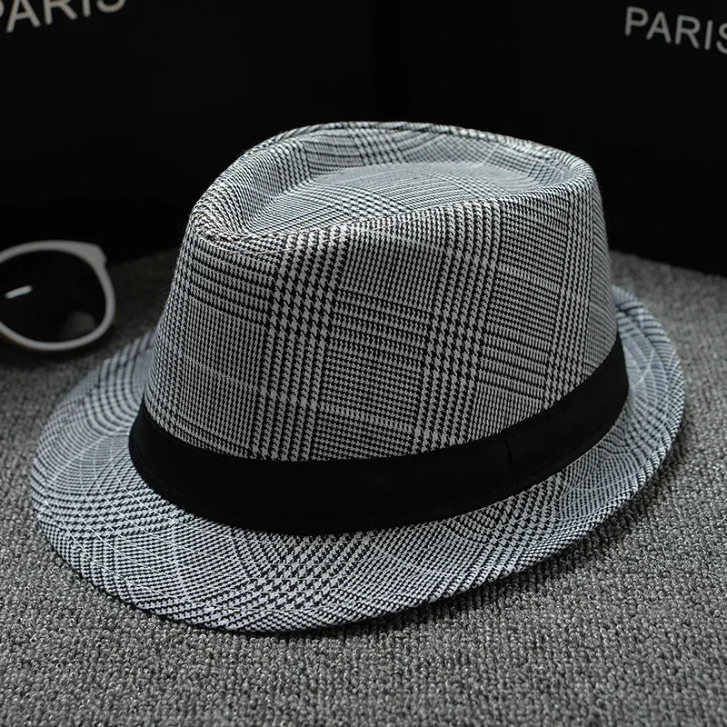 2022 New Spring Summer Retro Men\'s Hats Fedoras Top Jazz Plaid Hat Adult Bowler Hats Classic Version Chapeau Hats