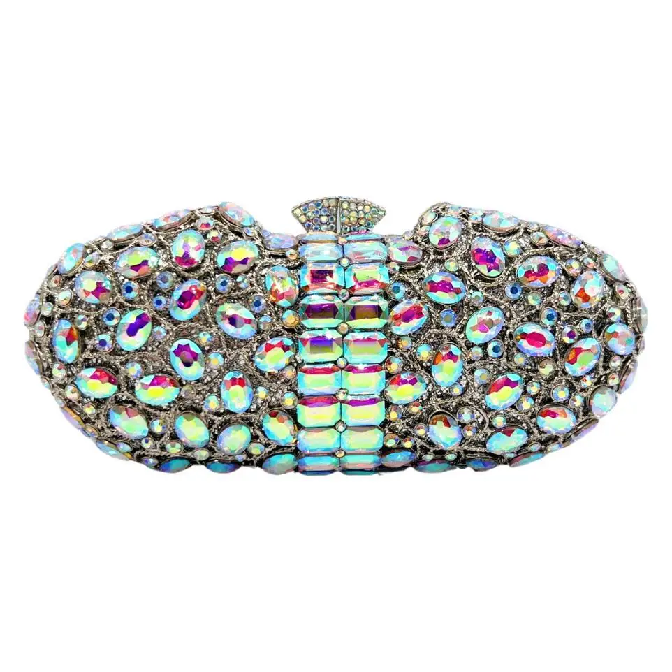 

Diamond Carry Dinner Banquet Wedding Bag Diamond Women's Stone Clutch Carteras De Fiesta Flores Crystal-Embellished Party Clutch