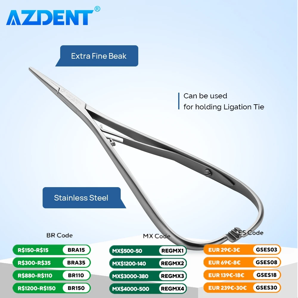 Dental Orthodontic Plier Ligature Tie Holder AZDENT Elastic Placement Dentistry Basic Instrument Tool for Dentists