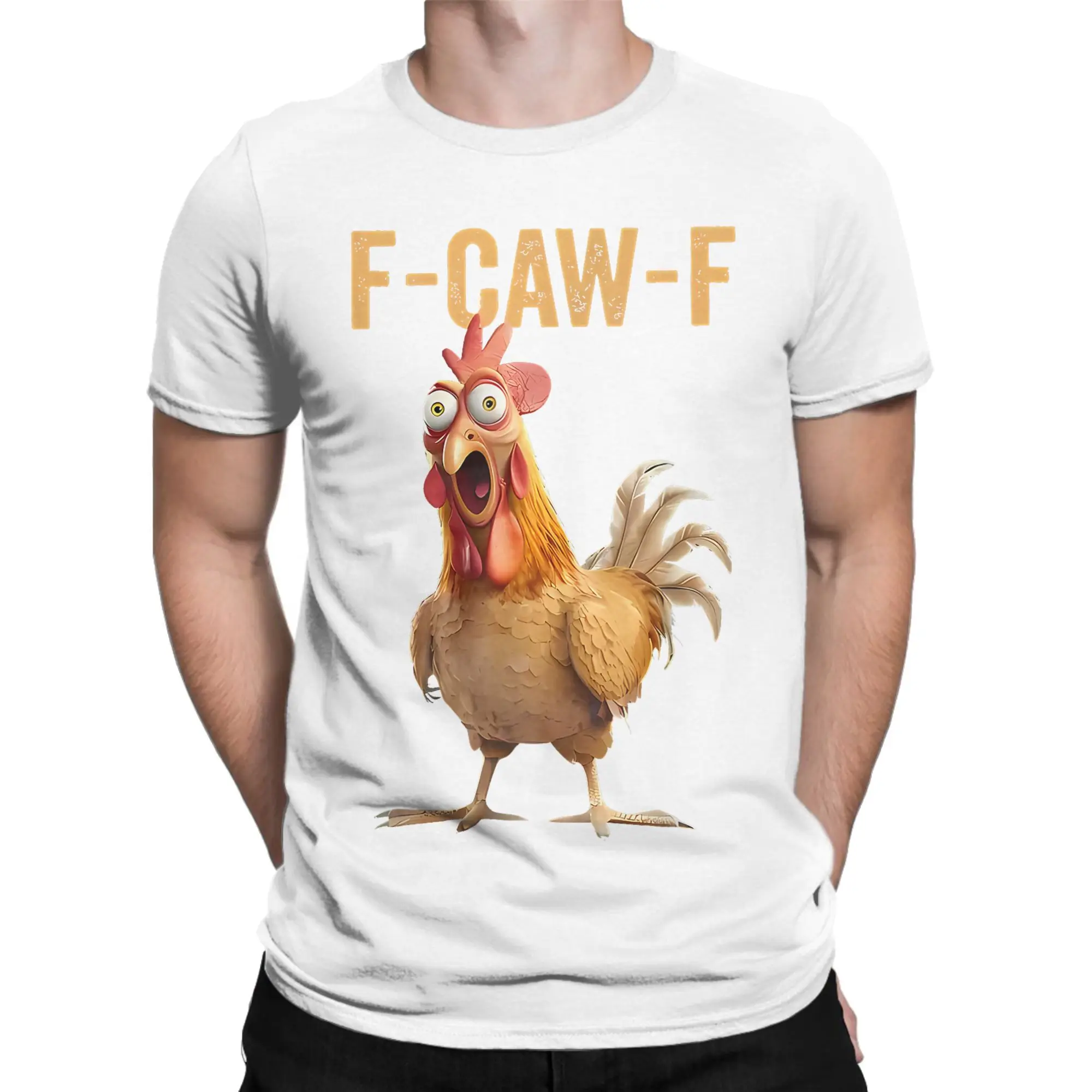 

Summer Casual T-shirt F Caw F Quote Rooster Meme Hipster 2025 Men's and Women's Summer Pure Cotton T-shirt