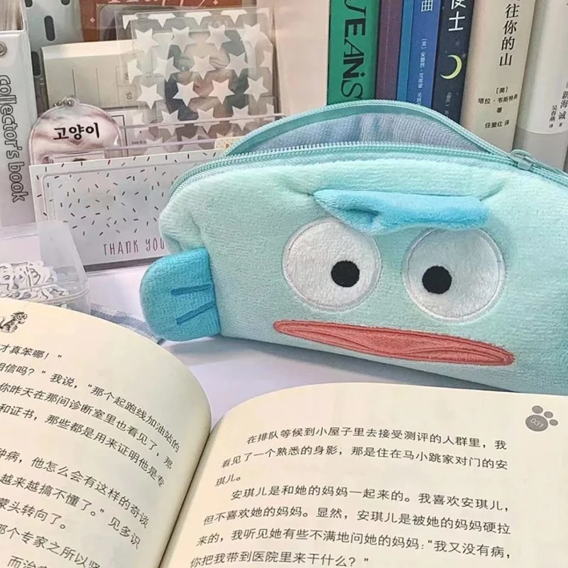 Pencil Case Hangyodon Kawaii Cartoon Cute Plush Student Pencil Case Large Capacity Cosmetic Storage Bag Girls Gifts