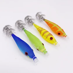 2Pcs* Cloth Roll Soft Body Luminous UV Blowing Tube Fishing Bazooka Squid HookOctopus Jig Hook Wood Shrimp Bait Explosion Hook