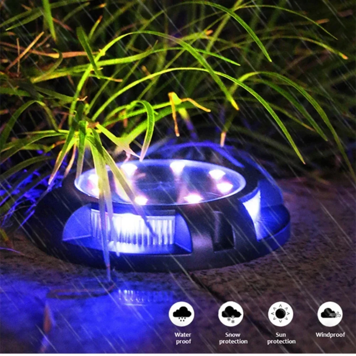 Nuova luce a disco ad energia solare da 12 LED efficiente, a risparmio energetico e luminosa per decorazioni da giardino all'aperto e faretti da ponte. Perfetto per