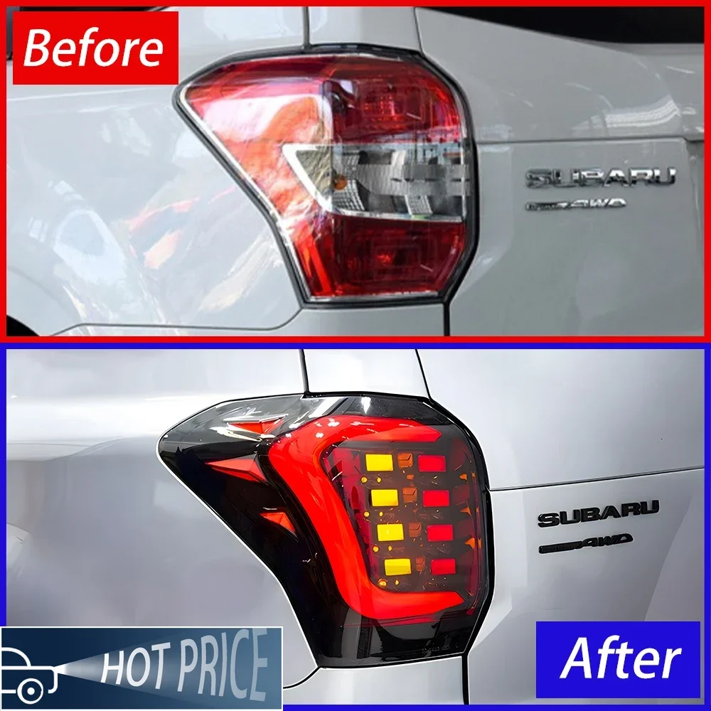 

Для Subaru Forester 2013-2018 автомобильные задние фонари в сборе, светодиодные автоматические задние фонари, обновление, мигающие аксессуары для задних фонарей