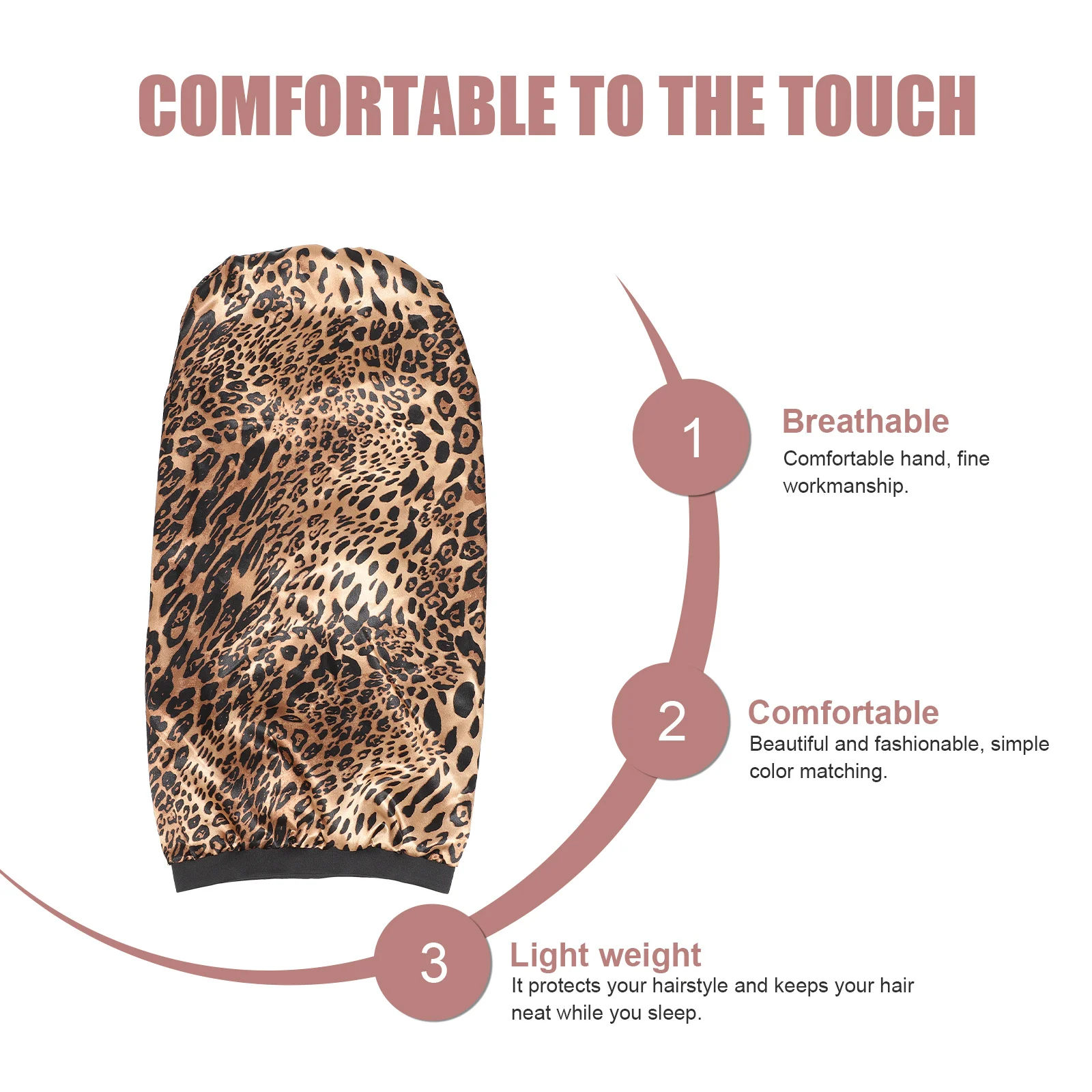 

1Pcs Stretchy Satin Sleeping Cap Large Size Printed Night Hair Bonnet Elastic Hair Protection Cap Comfortable for Women