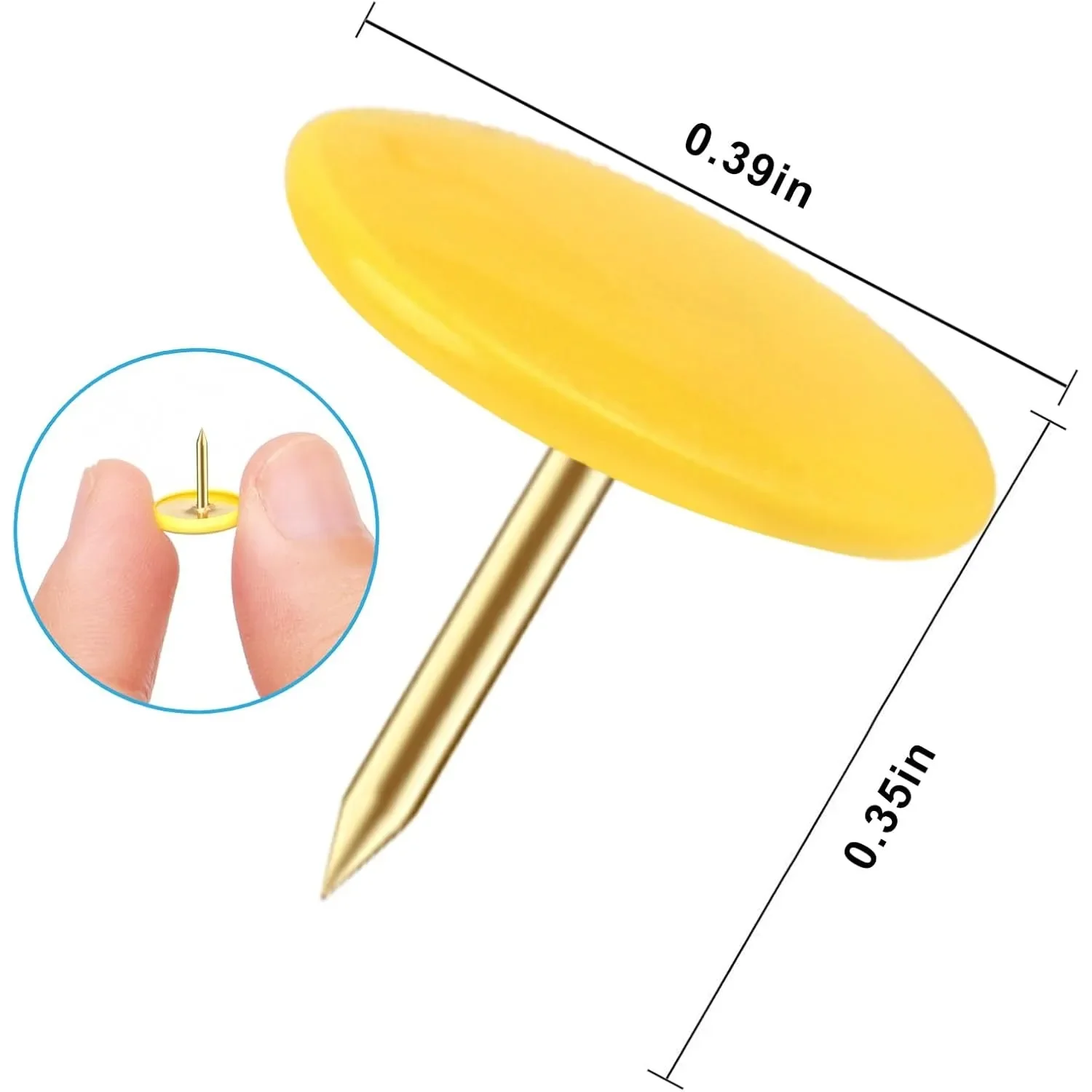 Puntina per pollice 400, chiodo decorativo con puntine rotonde in plastica colorata (colore)