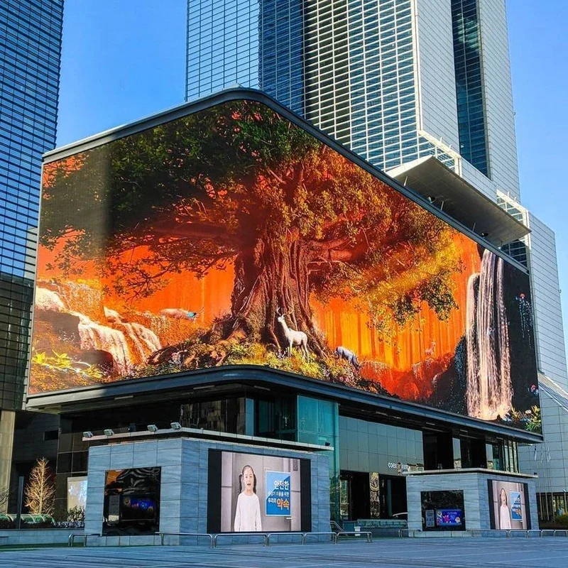 Full Color Naked-eye 3D LED Display Screen Panel P5 P6 P8 P10 Waterproof Ultra-slim Outdoor Advertising LED Video Wall For Plaza