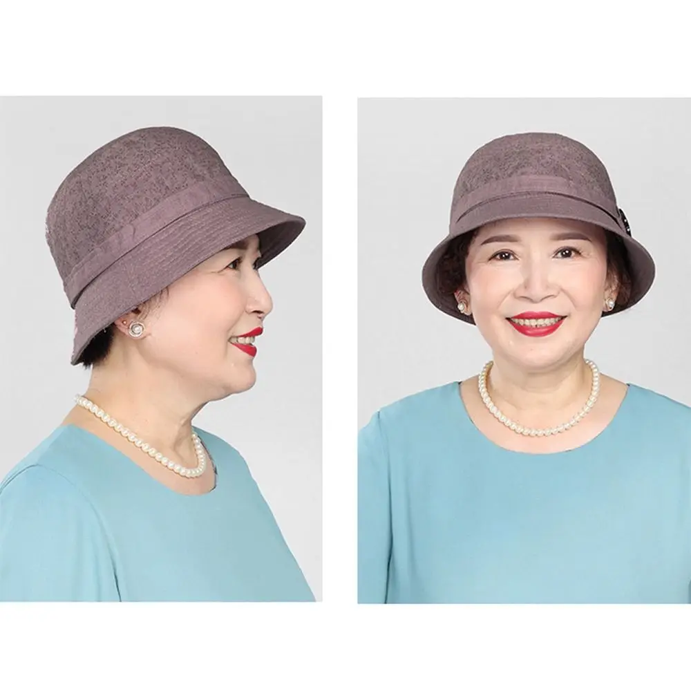 قبعات دلو للأم ذات حافة واسعة للربيع والصيف خفيفة الوزن لحماية الوجه للنساء قبعة واقية من الشمس قبعة للحماية من الشمس لمنتصف العمر وكبار السن