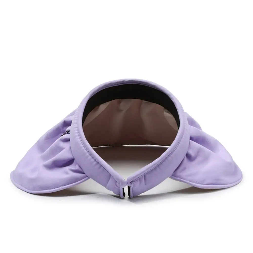 

Fashion Sweet Sun Protection Cap Topless UV Protection Female Shell Hat Wide Brim Headband Foldable Visor Cap Holiday