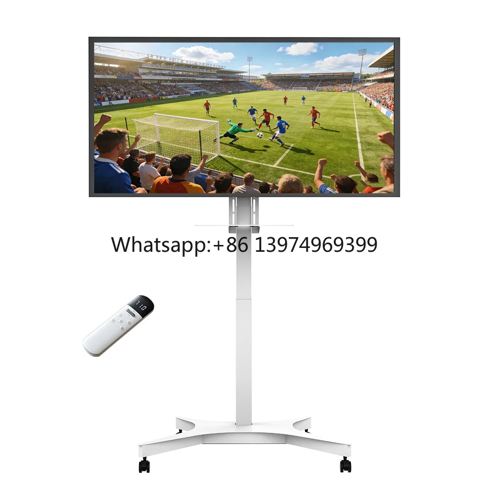 Ergonomic Electric TV Floor Cart - Motorized Lift System with Memory Presets for 32-70''Screen TV Mobile Tv Mount Solution