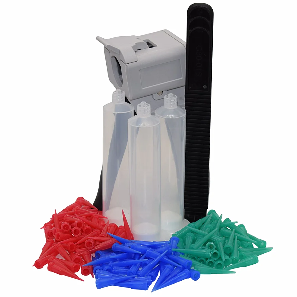 30cc Glue Dispenser Serbatoio Siringa 18G 22G 25G Tapered Erogazione Ago Ago Punte UV Adesivo Pistola per silicone 30 ml Manuale Colla Strumento di Pistola