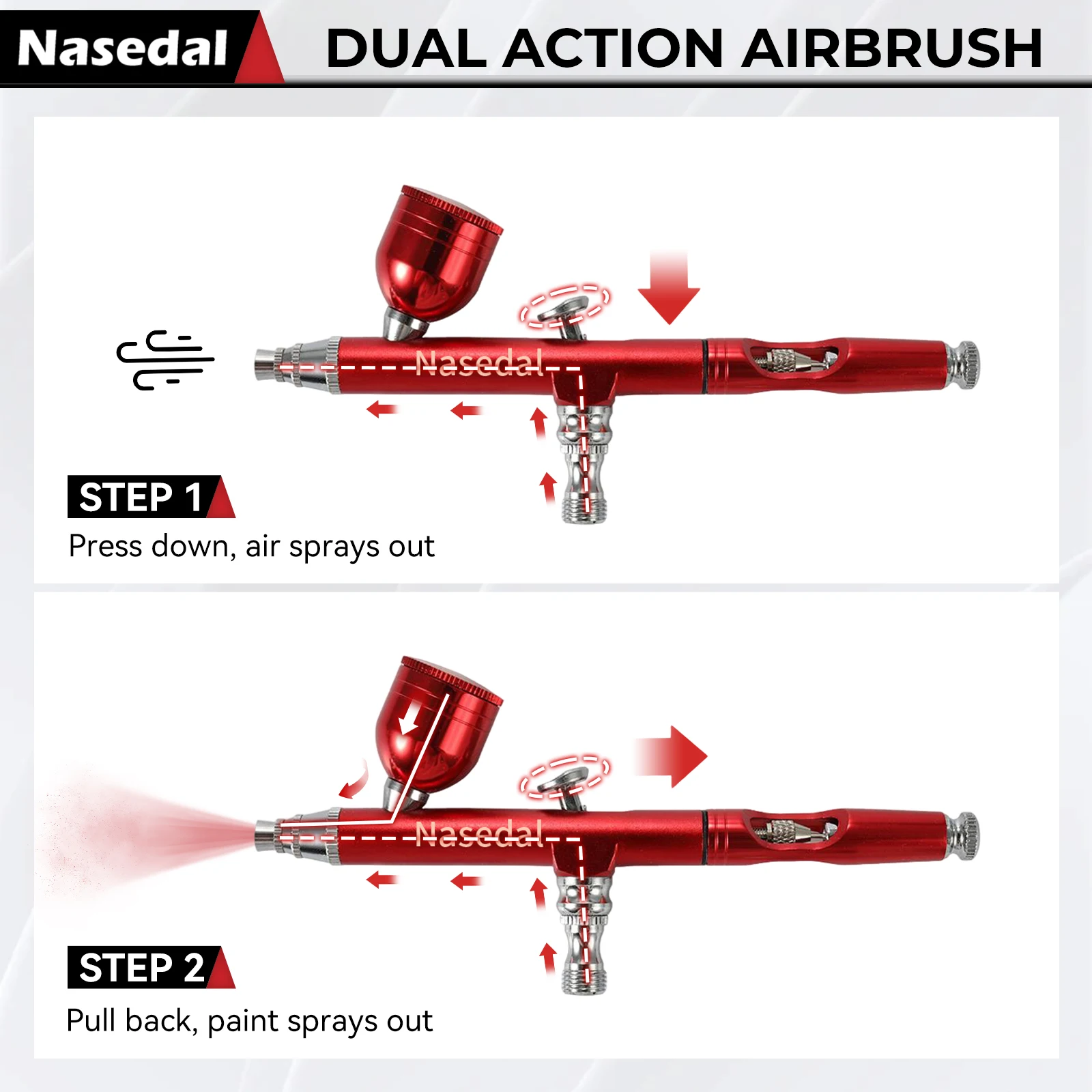 Airbrush Tool Dual Action Gravity Feed 0.3mm Nozzle Spray Gun Cake Decorating Brushes For Nail Manicure With Wrench Straw