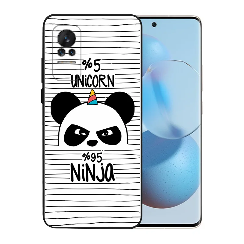 Phone Cases For Xiaomi Poco C40 C51 C50 C61 M5 M4 Pro M3 X5 X4 X3 F5 F4 F3 F1 14 A3X Bear Black Soft Anti-Drop Cute Panda Cover