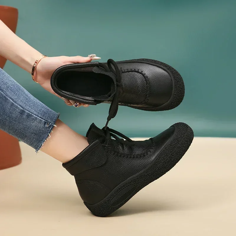 

Women's Single Shoes Spring Autumn Thick Sole Car Suture Strap Oxford Shoes Fashion Comfortable Increase Non-slip Zapatos Mujer