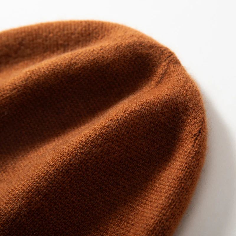 MERRILAMB Neue Kaschmir Eimer Hüte Herbst Winter Hohe Qualität Mode Im Freien Einfarbig Warme Kaschmir Gestrickte Kappe für Frauen – Detail 12