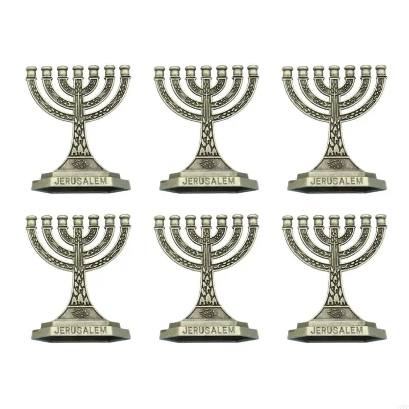 Raised-Letter Menorah Figurine Collection for Cultural Displays 55KF