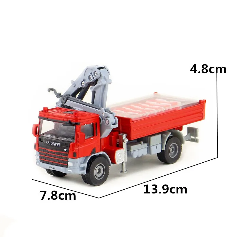 

1/50 Truck With Crane Toy Car Engineering Miniature Vehicle Diecast Alloy Model Educational Gift For Boy Children B397