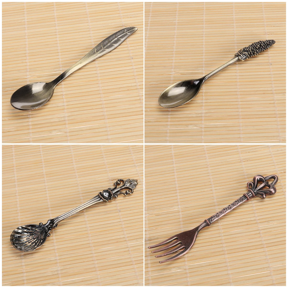 

6 Pcs Concentrate Palace Tableware Set Coffee Spoon Serving Utensils Vintage Dessert Forks