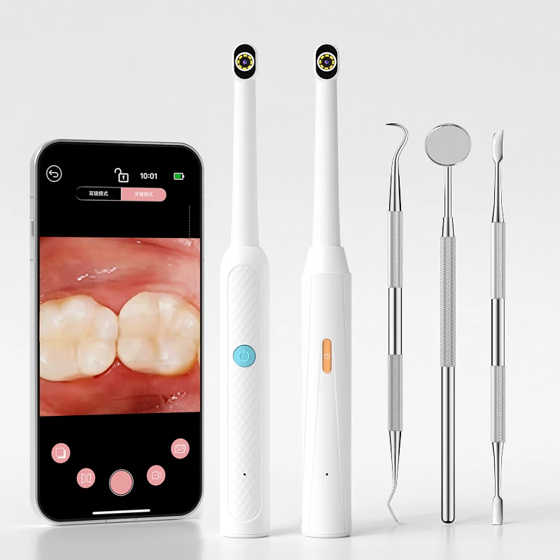 WIFI Oral Endoscope Video Camera 8LEDs Portable Dental Inspection Borescope with Dental Cleaning Kit For Iphone Android Phones