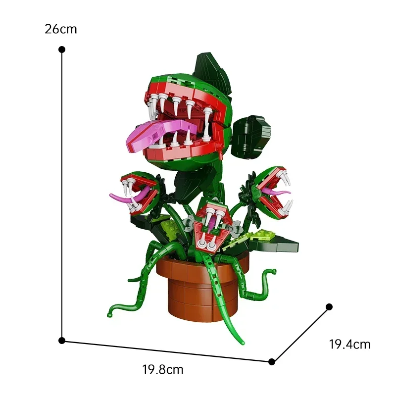 BuildMOC Piranha Flower Model Audrey II-Little Shop of Horrors Building Bricks Set Upgrade Version Toys for Adult Kid Gifts