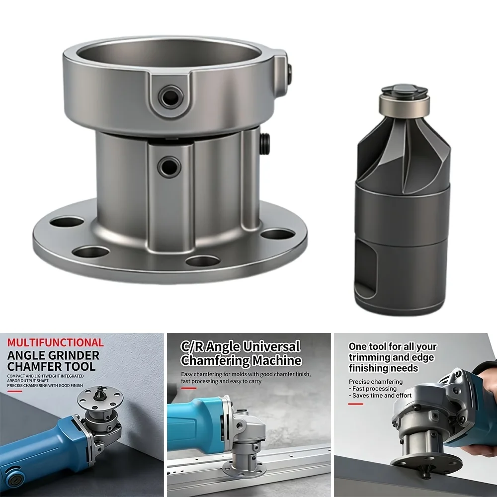 Precision Edge Grinder - Adjustable Chamfering Tool for Workshop Use | Heavy Duty Alloy Build with Guide Plate Smooth Control