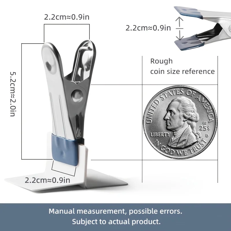 20/30pcs Stainless Steel Clothes Clip Is Used For Laundry, And Multi-Purpose - Used As A Bag Clip For Socks, Towels, And Snacks view 2