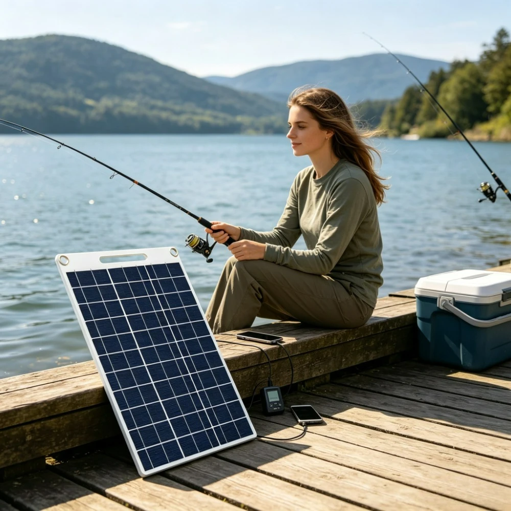 15W 20W Portable Solar Panel Water Resistant 5V Dual USB Fast Charging Outdoor Emergency Power for Camping Hiking RV Road Trip