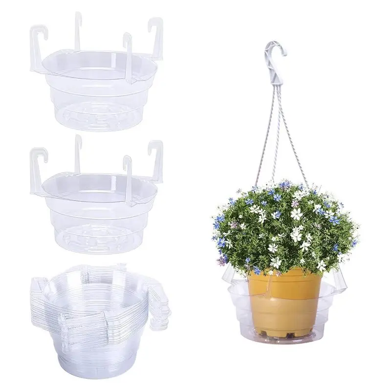 ABGG-15 Pcs Plant Water Catcher Trays- Clear Plastic Hanging Plant Saucers Drip Pans 6Inch