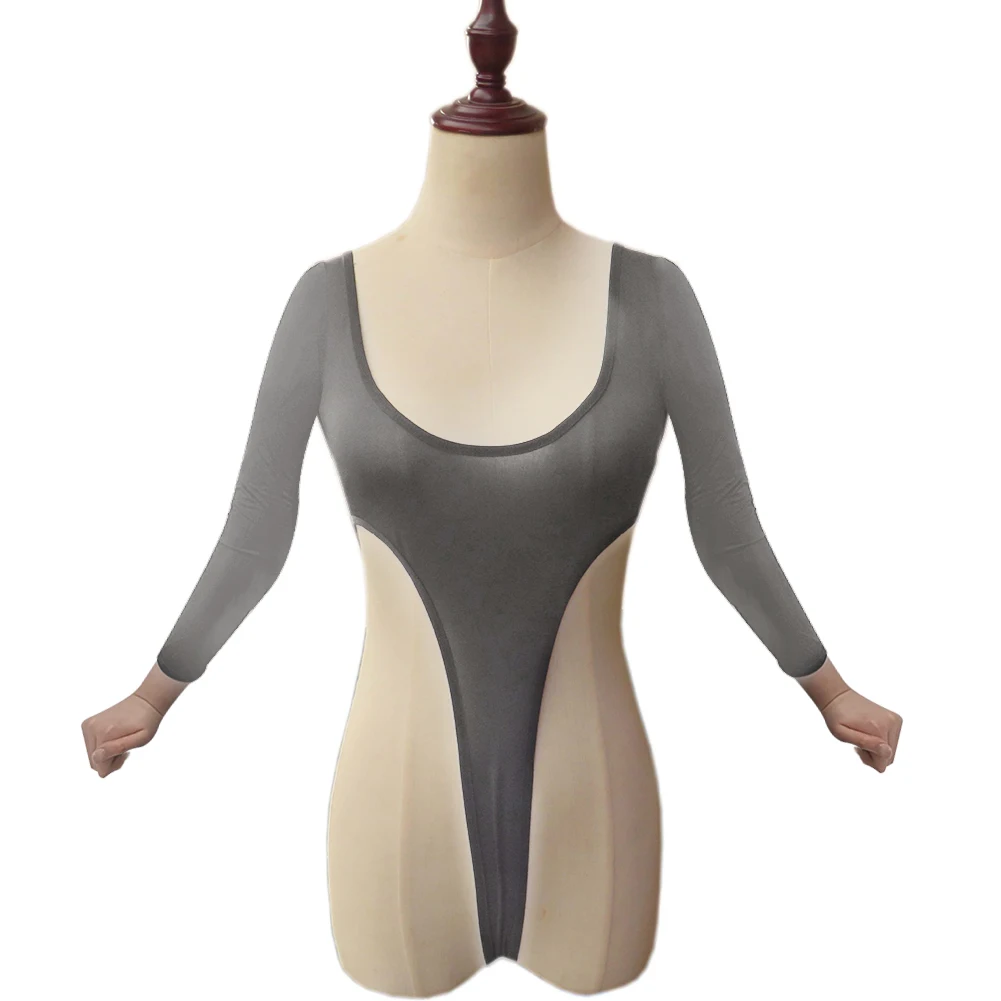 Turnpakje bodysuit string kostuum dames bodysuit dames lingerie met lange mouwen pure nylon bodysuit met stringbodem