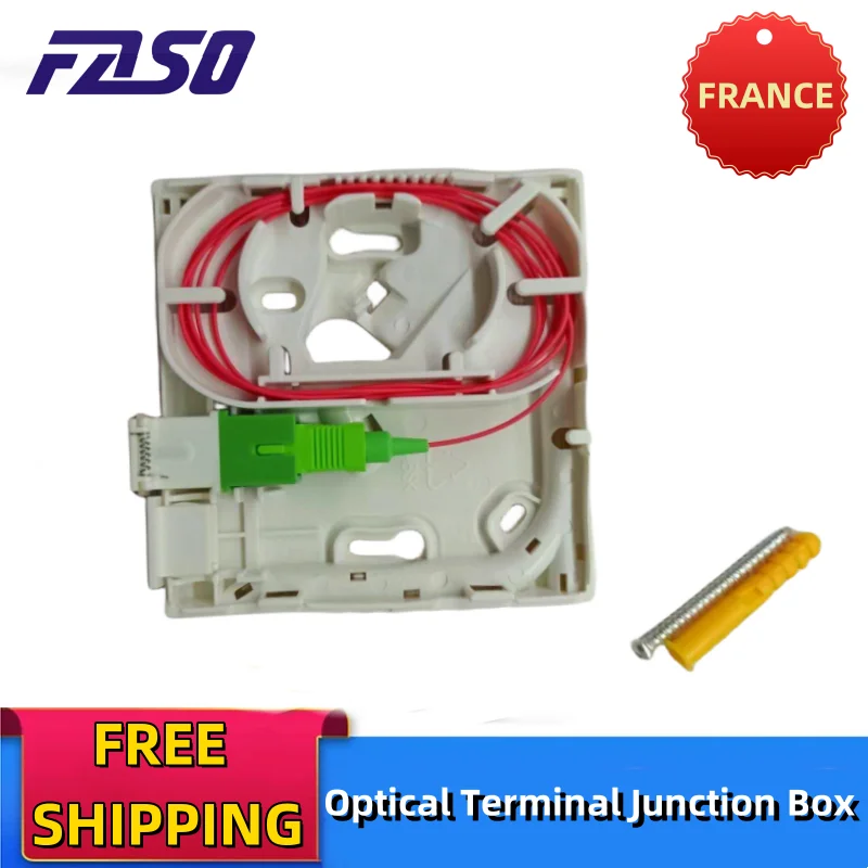 

20pcs France Fiber Optic Cable Socket PTO Outlet Box 1Core Singlemode Pigtail Fiber Optical Terminal Junction Box Panel Box