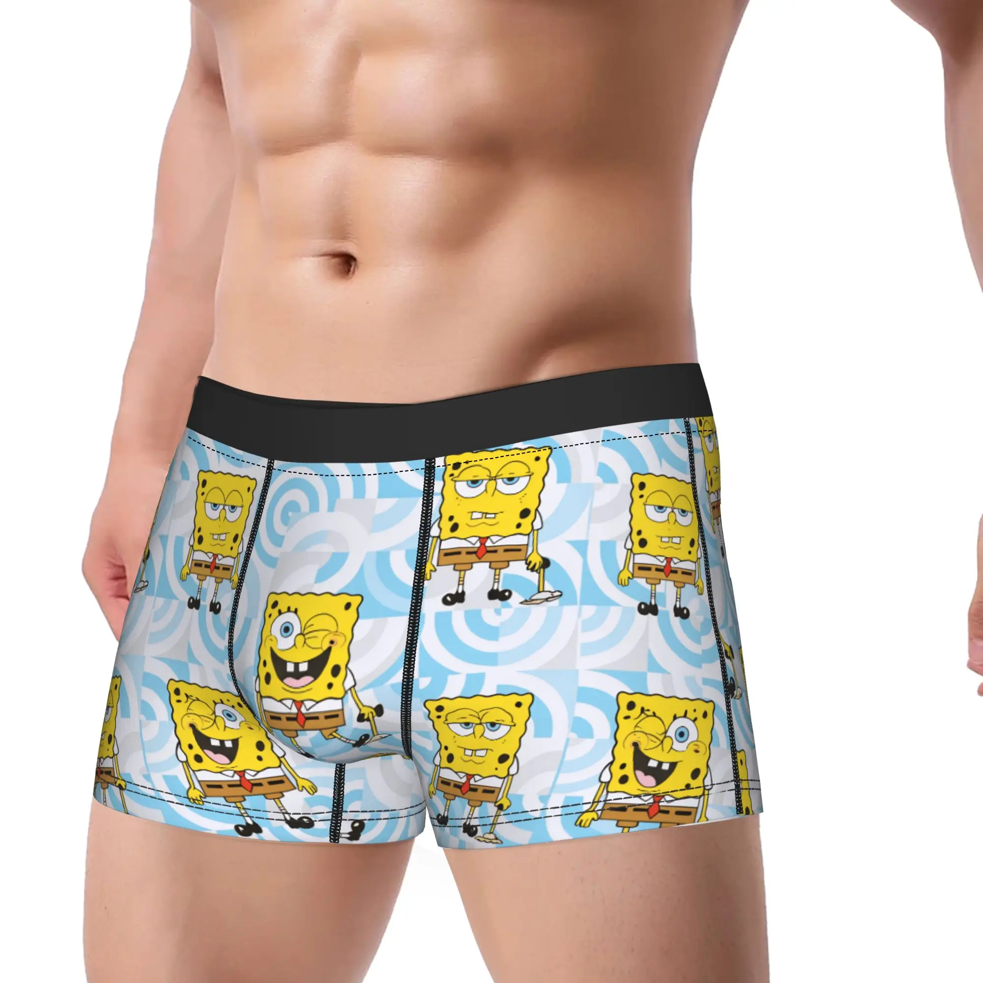 Spongebobed Cartoon  Underwear  Funny Panties Custom Shorts Briefs For Men 3D Pouch Oversize Boxer Shorts