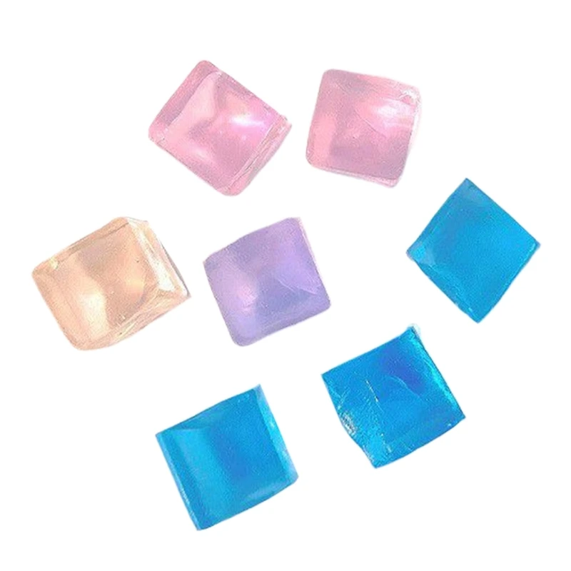 

20 Pcs Stress Toy Simulation Clear Tofu Ice Cube Squeeze Photostudio Props